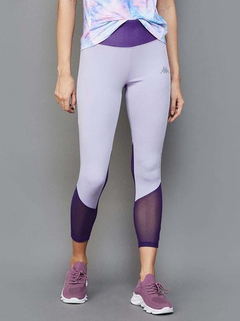 KAPPA Purple Color-Block Sports Tights