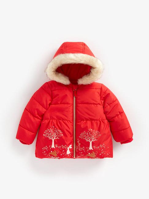 Mothercare Kids Red Floral Print Full Sleeves Padded Jacket