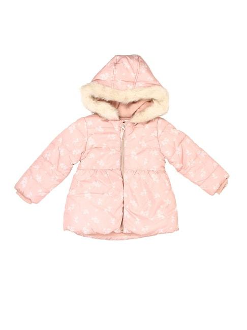 Mothercare Kids Peach Floral Print Full Sleeves Padded Jacket