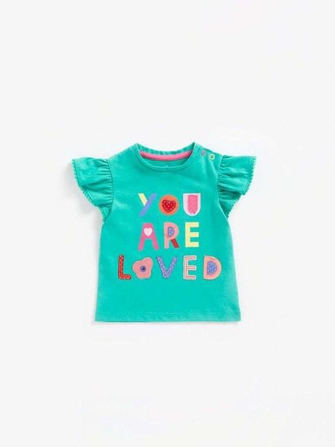 Mothercare Kids Teal Blue Cotton Printed Top
