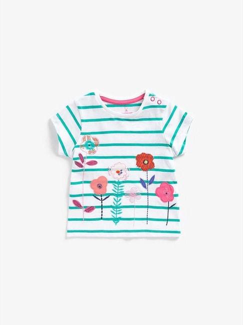 mothercare-kids-white-&-green-cotton-floral-print-top