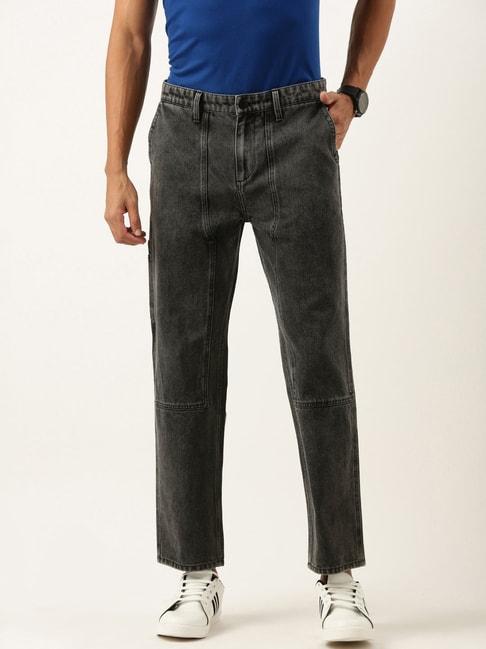 Bene Kleed Grey Lightly Washed Relaxed Fit Cotton Jeans