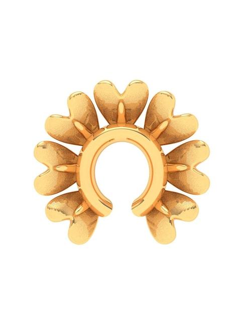 P.C. Chandra Jewellers 18k Gold Half Flower Shaped Nosepin