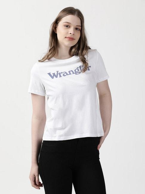Wrangler Bright White Cotton Graphic T-Shirt
