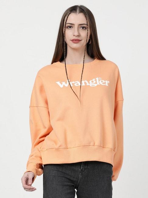 wrangler-orange-cotton-graphic-pullover
