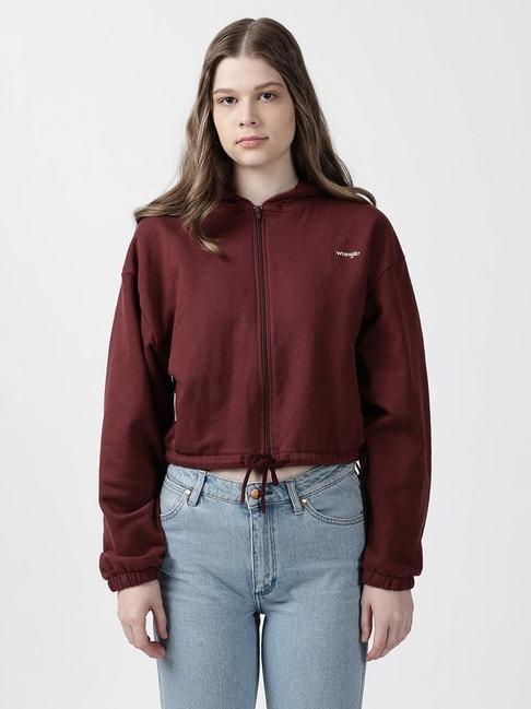 wrangler-maroon-cotton-front-open-hoodie