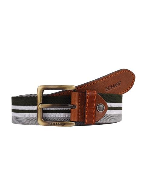 SCHARF Multicolor Twister Canvas Leather Casual Belt for Men