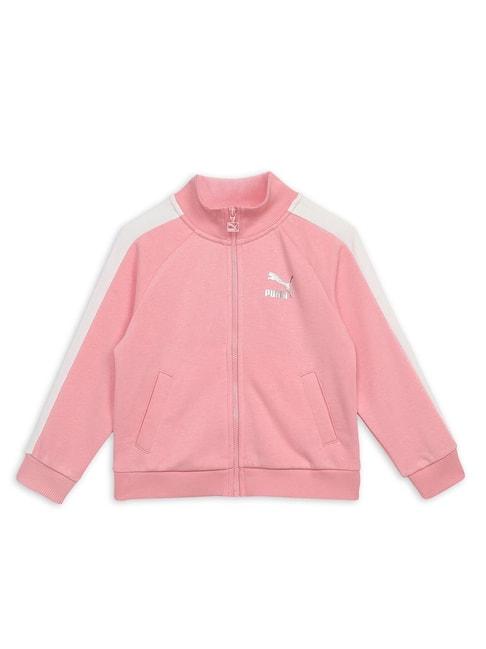 Puma Kids Smoothie Pink Cotton Logo Full Sleeves Jacket