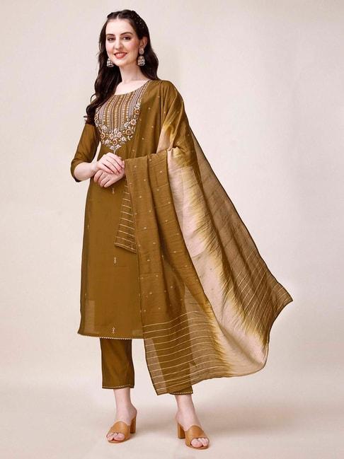 berrylicious-gold-embroidered-kurta-with-pant-&-dupatta