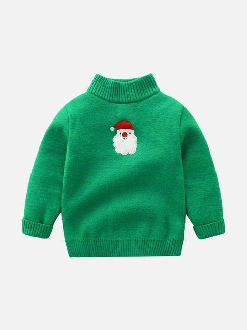 little-surprise-box-santa-monogram-green-printed-full-sleeves-sweater