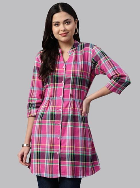 One Femme Pink Check Tunic