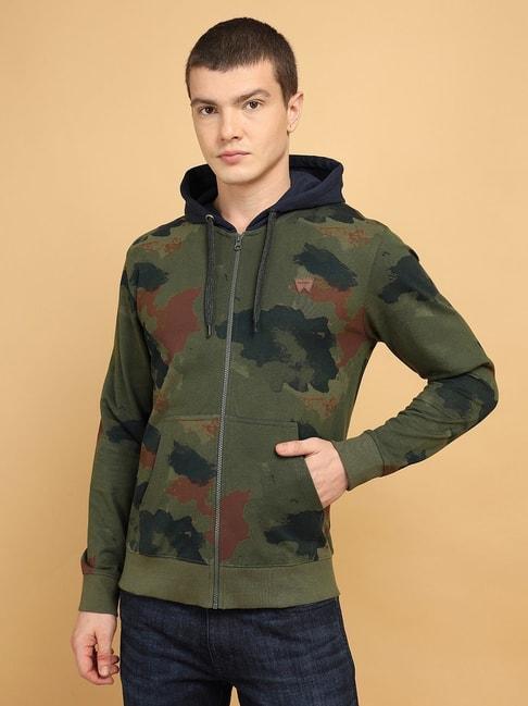 wrangler-olive-regular-fit-camouflage-hooded-sweatshirt