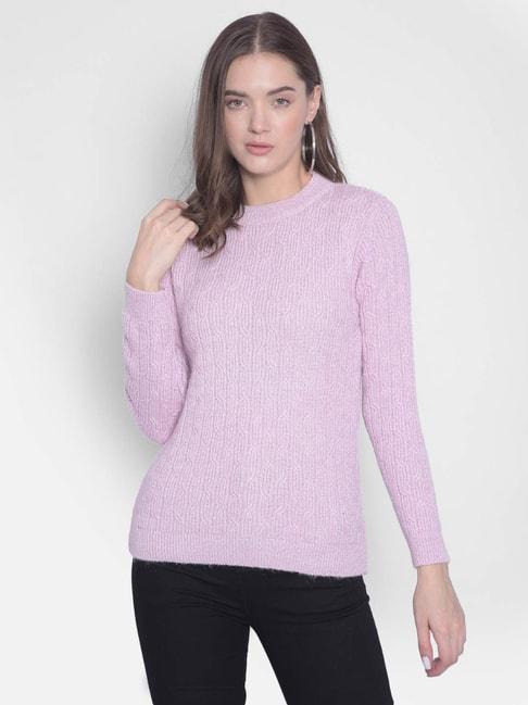 Crimsoune Club Purple Self Design Sweater