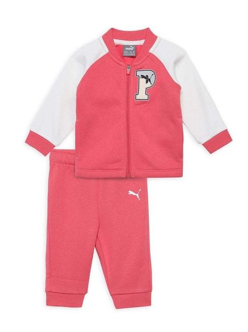 Puma Kids Minicats Squad Pink & White Cotton Printed Full Sleeves Jacket Set