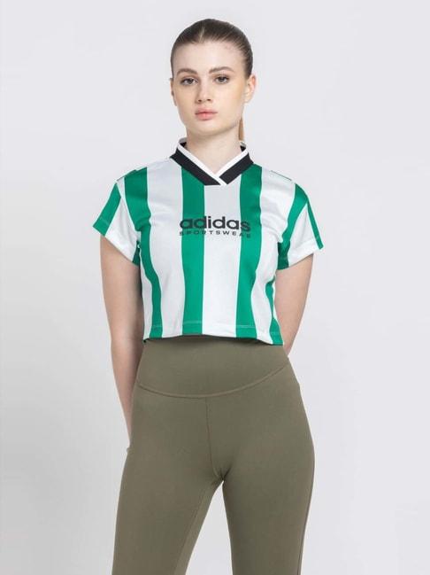 adidas Green Striped T-Shirt