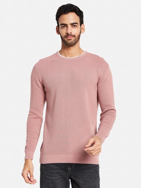 mettle-suede-pink-cotton-regular-fit-sweater
