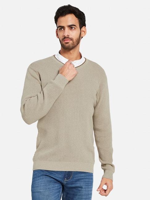 mettle-khaki-cotton-regular-fit-sweater