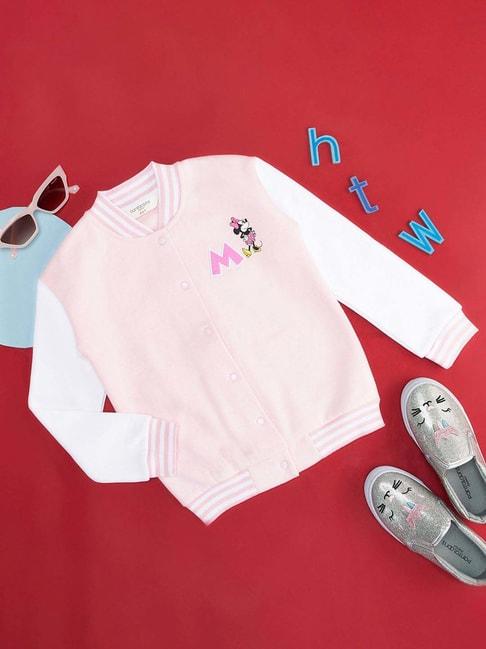 Pantaloons Junior Baby Pink & White Printed Full Sleeves Sweatshirt