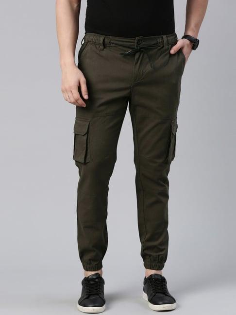 cinocci-olive-cotton-slim-fit-jogger-pants