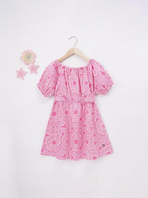 Ed-a-Mamma Kids Pink Floral Print Dress