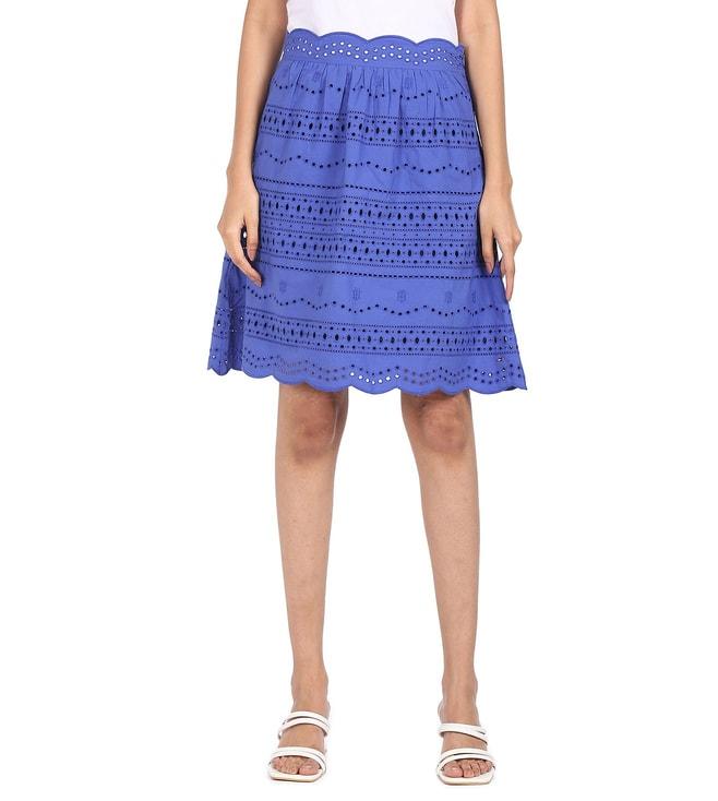Tommy Hilfiger Verona Blue Embroidery Regular Fit Skirt