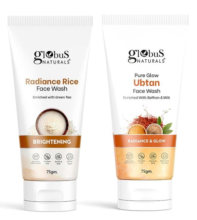 Globus Naturals Radiance Rice & Pure Glow Ubtan Face Wash Combo