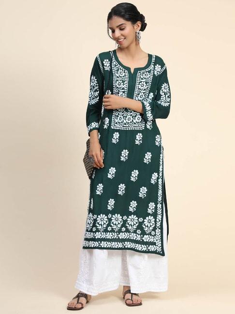 house-of-kari-hok-hand-embroidery-chikankari-long-kurti-for-women--green