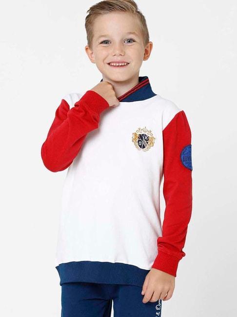 kate-&-oscar-kids-white-&-red-cotton-embroidered-full-sleeves-sweatshirt