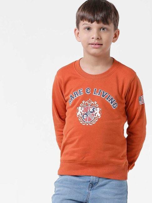 kate-&-oscar-kids-orange-cotton-printed-full-sleeves-sweatshirt