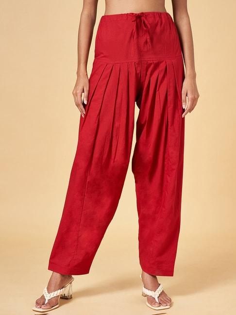 rangmanch-by-pantaloons-red-cotton-salwar