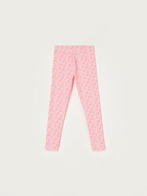 Fame Forever by Lifestyle Kids Pink Cotton Floral Print Leggings