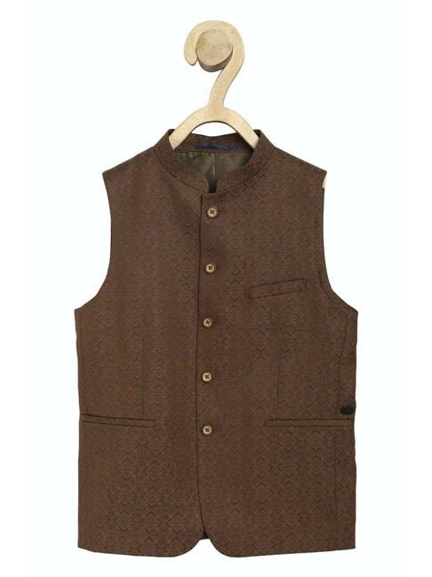 peter-england-kids-brown-printed-waistcoat