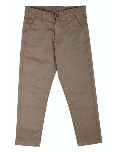 peter-england-kids-brown-cotton-self-pattern-pants