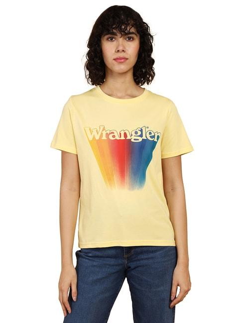wrangler-yellow-printed-t-shirt