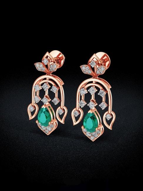 Joyalukkas 18k Gold Eclat Inspired Diamond Dangler Earrings