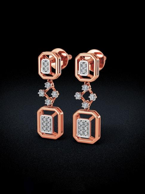Joyalukkas 18k Gold Shimmered Inspired Diamond Drop Earrings