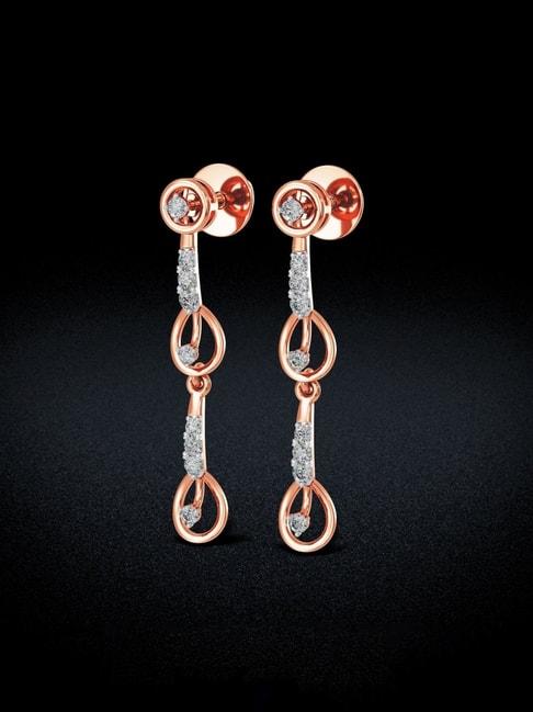 Joyalukkas 18k Gold Shimmer Inspired Diamond Dangler Earrings
