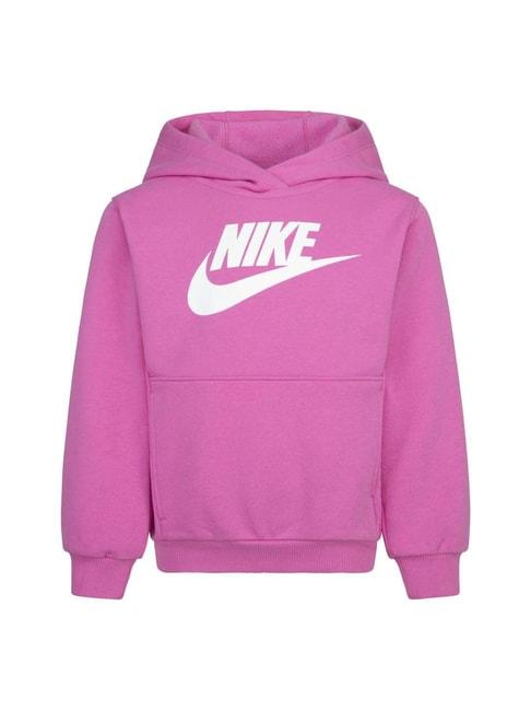 Nike Kids Playful Pink Printed Full Sleeves Hoodie