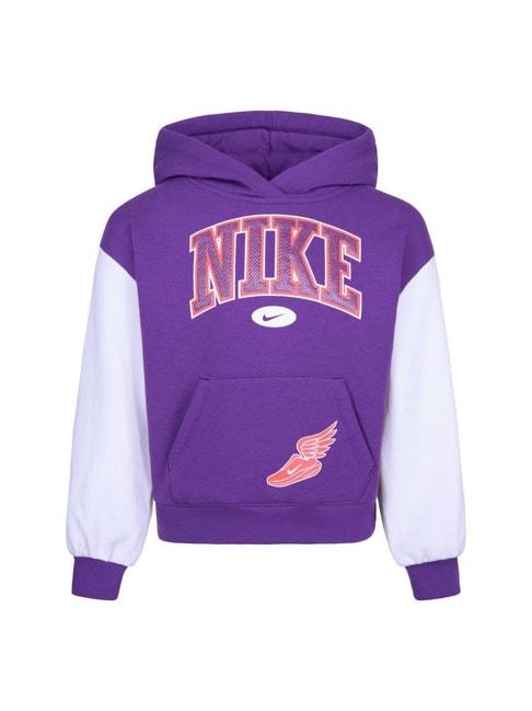 Nike Kids Purple & White Printed Full Sleeves Sweatshirt
