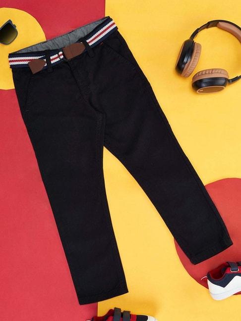pantaloons-junior-black-cotton-regular-fit-trousers