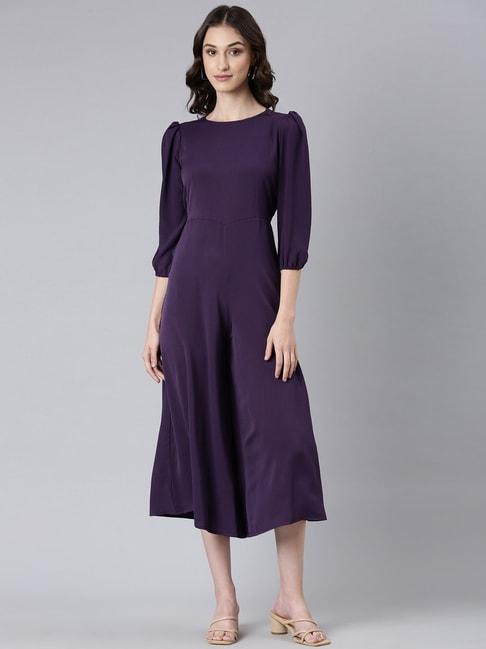 showoff-violet-cotton-blend-midi-jumpsuit