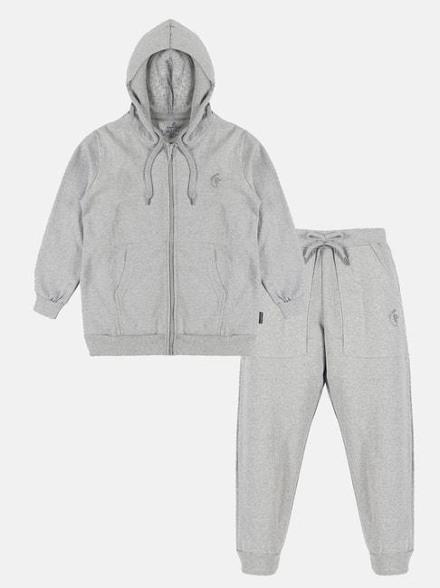 kiddopanti-kids-grey-melange-solid-full-sleeves-sweatshirt-with-trackpants