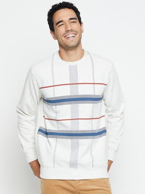 Cantabil Grey Regular Fit Striped Sweatshirt