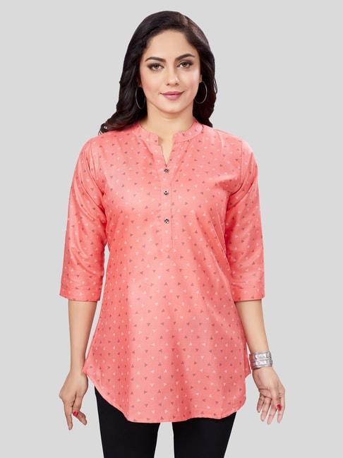 saree-swarg-pink-printed-a-line-kurti