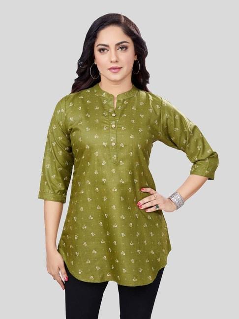saree-swarg-green-printed-a-line-kurti