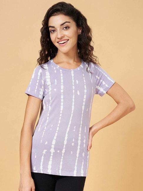 ajile-by-pantaloons-purple-cotton-printed-sports-t-shirt
