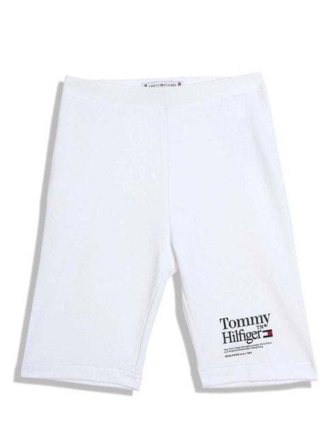 Tommy Hilfiger Kids White Cotton Logo Shorts