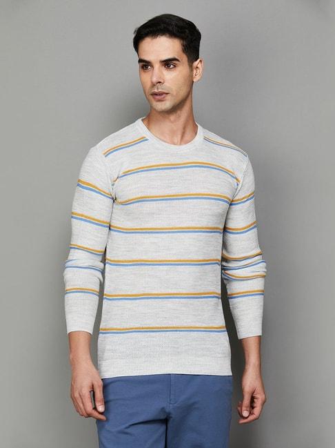 code-by-lifestyle-off-white-cotton-regular-fit-striped-sweaters