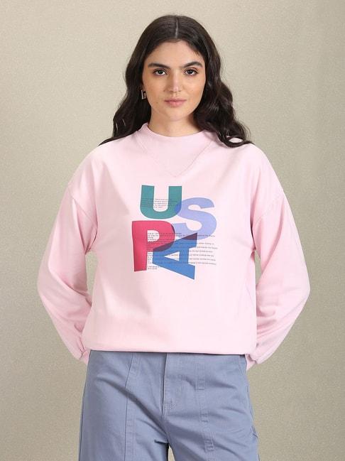 U.S. Polo Assn. Pink Graphic Print Sweatshirt