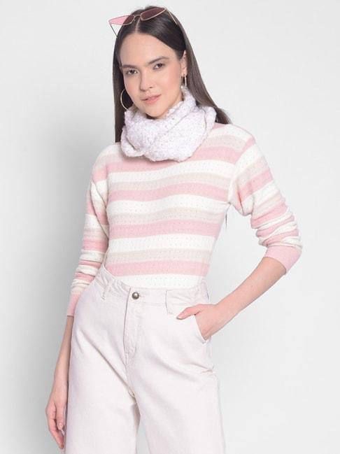 Crimsoune Club Pink Striped Sweater